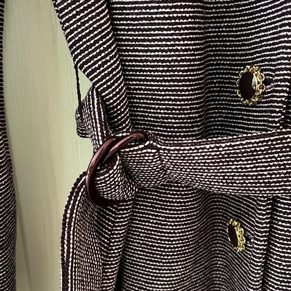 St. John Striped Knit Cardigan in Black and White - Picture 6 of 8